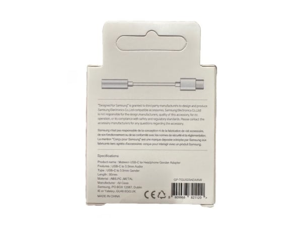 Mobeen Designed for Samsung, GP-TGU023AEA, USB-C, 3.5 mm, Hvid