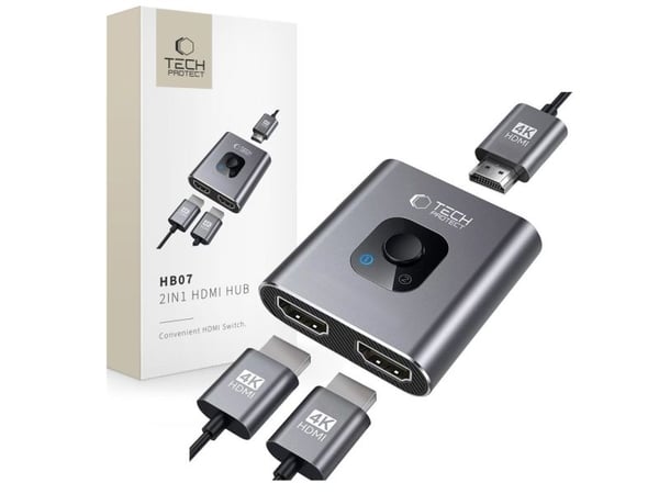 TECH-PROTECT HB07 hubb-adapter 2-i-1 HDMI 4K 60Hz space grey