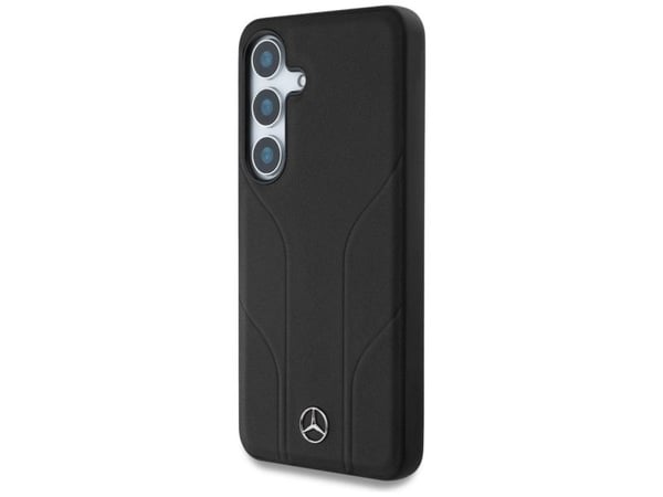 Mercedes Nahka kohokuvioitu Lines MagSafe Samsung Galaxy S25 dėklas telefonui juodos spalvos