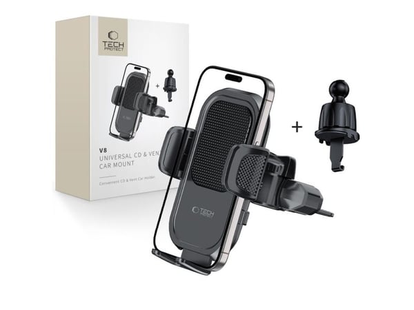 TECH-PROTECT V8 universell holder til CD og ventilasjon i bil, svart