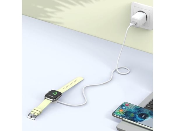 TECH-PROTECT MC02 ULTRABOOST magnetisk lader Type-C kabel 100 cm Apple Watch hvit