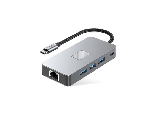 TECH-PROTECT HB05 hub-adapter 9-i-1 TYPE-C + USB2.0 + USB3.0 + HDMI 4K 60Hz + SD/TF + PD100W + RJ45 1000M Space Grey