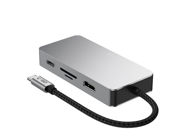 TECH-PROTECT HB05 hub-adapter 9-i-1 TYPE-C + USB2.0 + USB3.0 + HDMI 4K 60Hz + SD/TF + PD100W + RJ45 1000M Space Grey