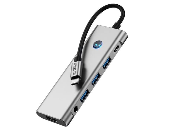 USB-hub Tech-Protect HB04: 1x SD, 2x USB-C, 1x HDMI + 3x USB-A 2.0/3.0/3.2 Gen2