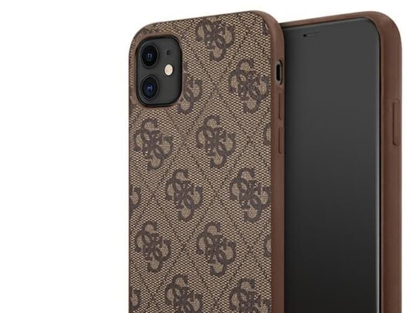 Guess 4G metalliskt gulllogoskale till iPhone 11 / Xr 6,1" - Brun