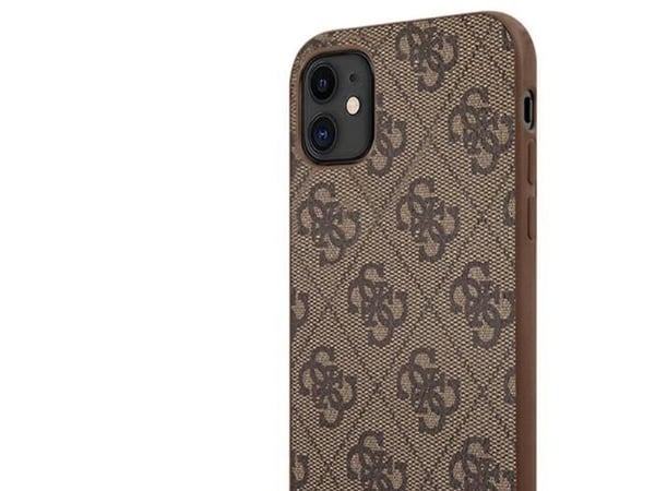 Guess 4G metalliskt gulllogoskale till iPhone 11 / Xr 6,1" - Brun