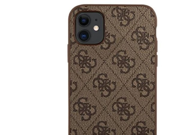 Guess 4G metalliskt gulllogoskale till iPhone 11 / Xr 6,1" - Brun