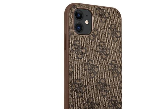 Guess 4G metalliskt gulllogoskale till iPhone 11 / Xr 6,1" - Brun