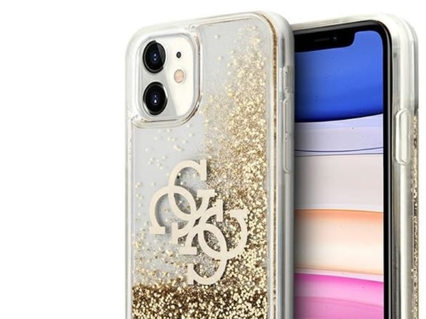 Guess Liquid Glitter 4G Big Logo - Etui iPhone 11 (zloty)