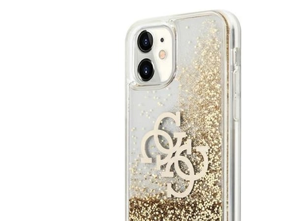 Guess Liquid Glitter 4G Big Logo - Etui iPhone 11 (zloty)