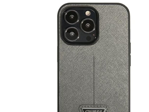 Guess Guess GUHCP13LPSATLG iPhone 13 Pro / 13 6,1" silver/silver hårdskal SaffianoTriangel Logo