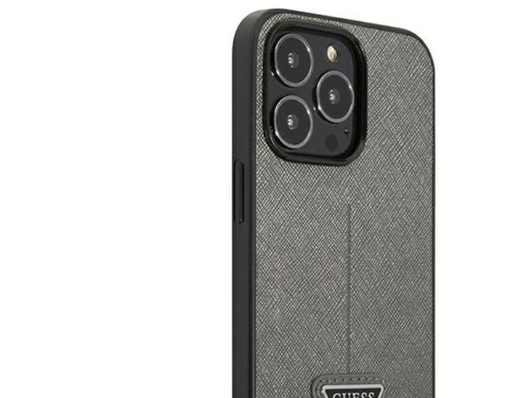 Guess Guess GUHCP13LPSATLG iPhone 13 Pro / 13 6,1" silver/silver hårdskal SaffianoTriangel Logo