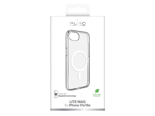 Puro Lite Mag-deksel med MagSafe til iPhone 16e - Gjennomsiktig