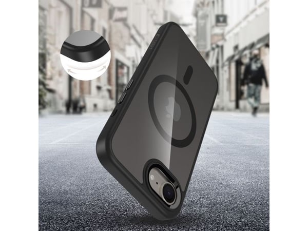 Tech-Protect MagMat MagSafe-skal för iPhone 16e / 17e - svart-transparent