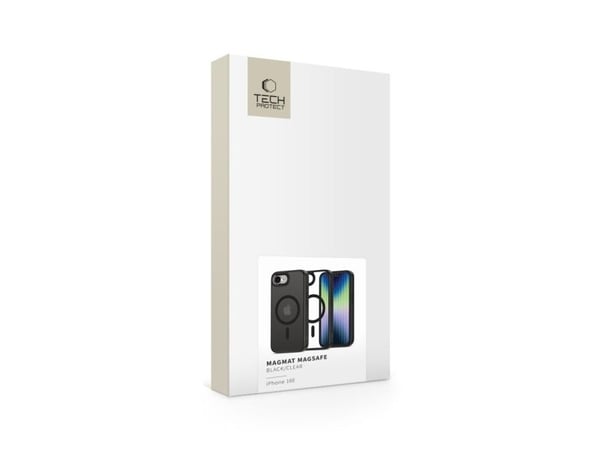 Tech-Protect MagMat MagSafe-skal för iPhone 16e / 17e - svart-transparent