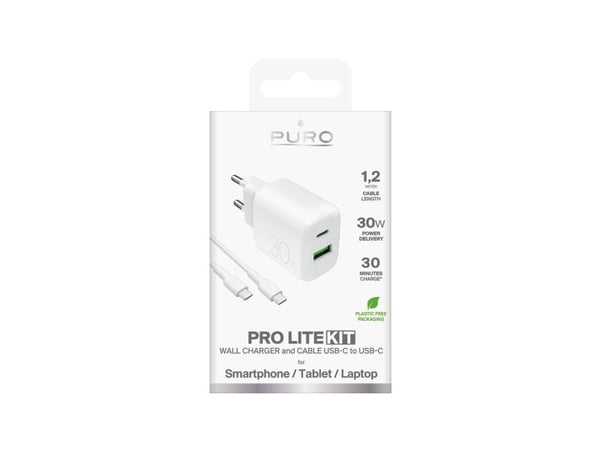 PURO PUTCUSBAC30WDYKCCWHI, inomhus, AC, 1,2 m, Vit
