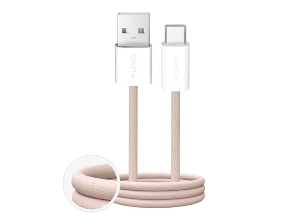 USB-kabel Puro USB-A til USB-C 1,5 m beige (8018417498770)