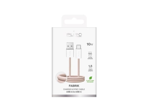 USB-kabel Puro USB-A til USB-C 1,5 m beige (8018417498770)