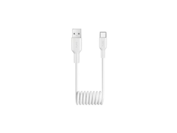 Kierrekaapeli Puro 10W USB-A - USB-C 1m - biały