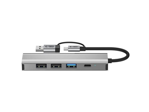 TECH-PROTECT HB03 hub-adapter 5-i-1 USB-C + USB2.0 + USB3.0 + RJ45 space grey