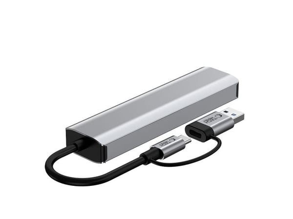 TECH-PROTECT HB03 hub-adapter 5-i-1 USB-C + USB2.0 + USB3.0 + RJ45 space grey