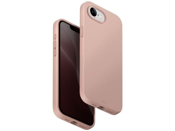 Etui UNIQ Lino do iPhone 16e (2025)      Magclick Charging rózowy