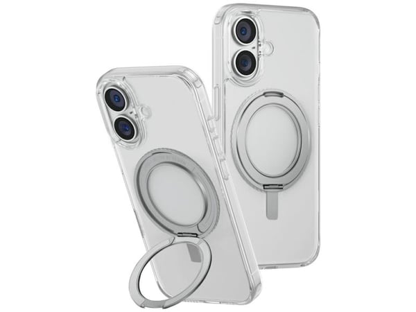 UNIQ Swivix-deksel til iPhone 16 Plus 360 Roterende Kickstand Transparent