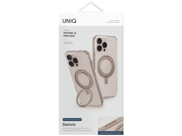 Uniq Swivix 360 roterbart stativdeksel for iPhone 16 Pro Max - gull