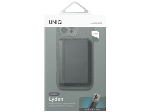 Uniq Lyden DS RFID magnetisk lommebok med telefonstativ - grønn