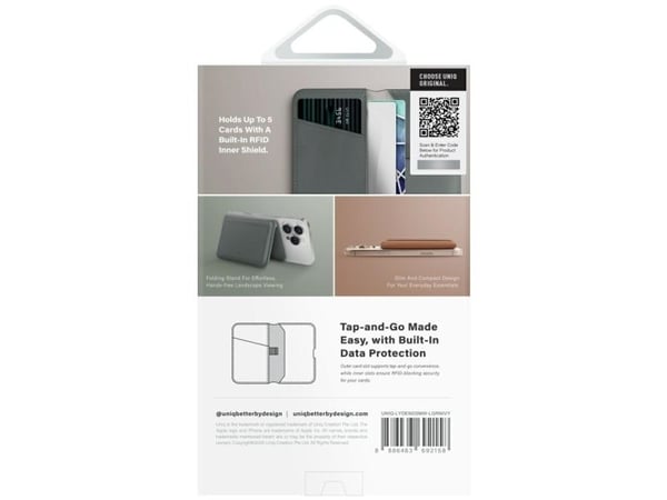 Uniq Lyden DS RFID magnetisk lommebok med telefonstativ - grønn