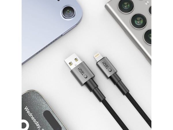 USB-kabel Tech-Protect USB-A til Lightning 0,25 m grå (5906302361731)
