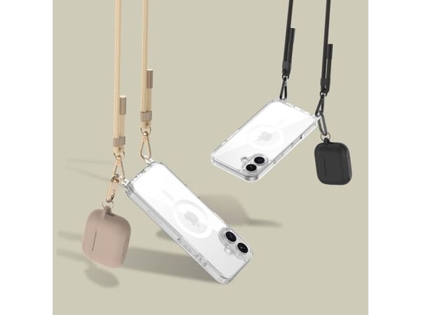 Tech-Protect FlexAir kjede MagSafe-deksel til iPhone 16e / 17e – svart og beige