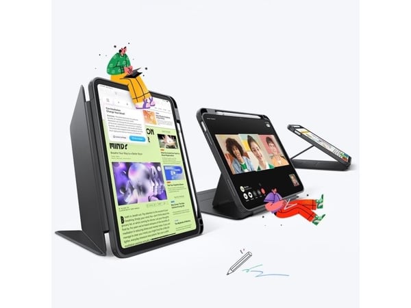 ESR Flip Hybrid iPad 10.9" 10 / 2022 / 11" 11 / 2025 musta