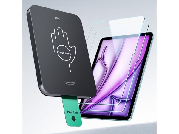 Härdat glas skärmskydd ESR ULTRAFIT 2-pack för iPad Air 13” 1/2/2024-2025 CLEAR