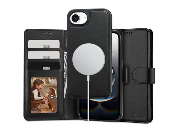Tech-Protect Wallet MagSafe-skal till iPhone 16e / 17e - matt svart