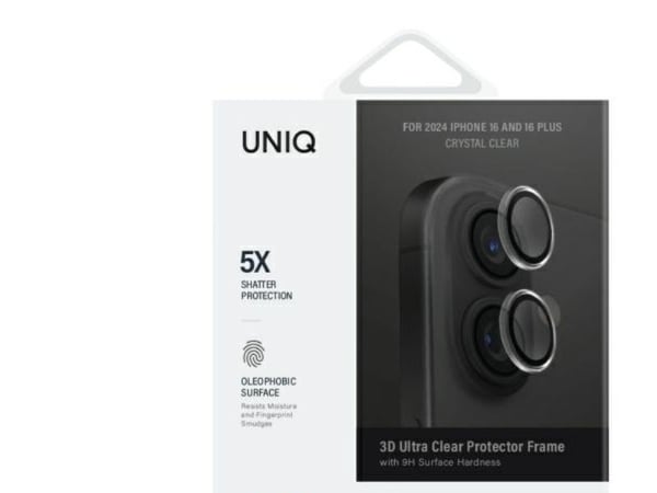 UNIQ Optix Clear Camera Lens Protector iPhone 16 6,1" / 16 Plus 6,7" krystallklart kameralinseglass med applikator