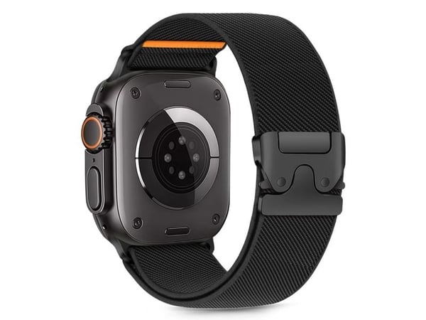 4kom.pl TECH-PROTECT nylon clasp til Apple Watch 6/7/8/9/10/SE/ULTRA/2 (44/45/46/49 mm) svart
