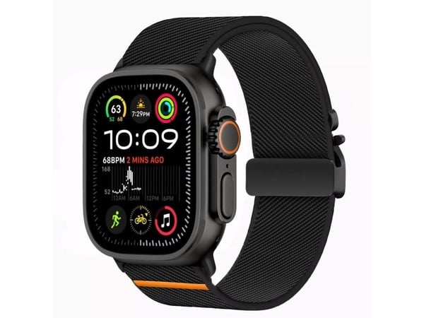4kom.pl TECH-PROTECT nylon clasp til Apple Watch 6/7/8/9/10/SE/ULTRA/2 (44/45/46/49 mm) svart