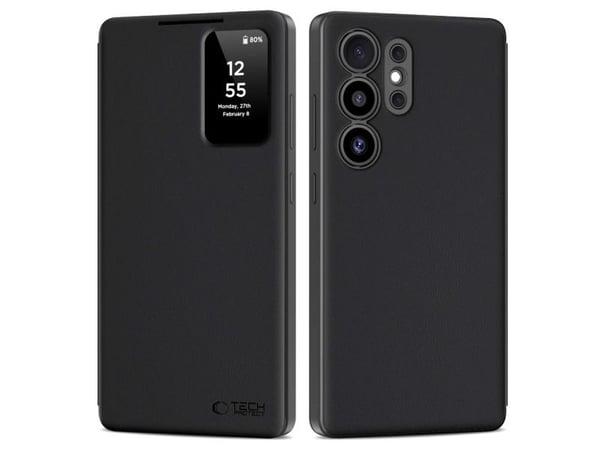 Tech-Protect smart wallet-deksel for Samsung Galaxy S25 Ultra - matt svart