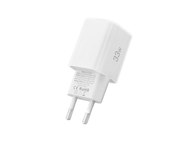 Nätladdare Tech-Protect TECH-PROTECT NCM33W 2-PORT NETWORK CHARGER PD33W/QC3.0 WHITE