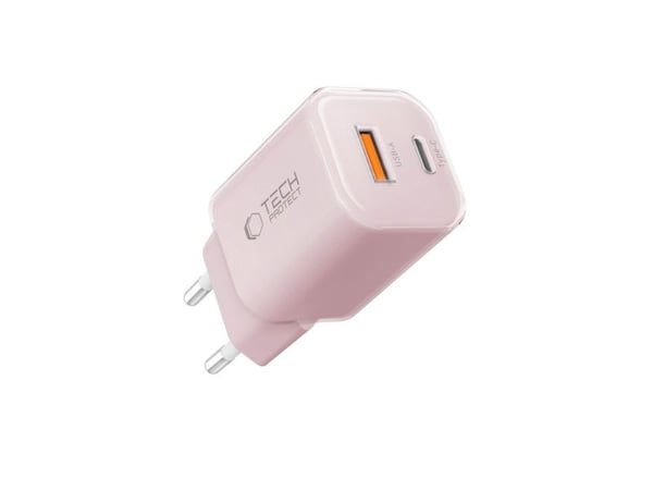 TECH-PROTECT NCM33W 2-PORT NETWORK CHARGER PD33W/QC3.0 BABY PINK