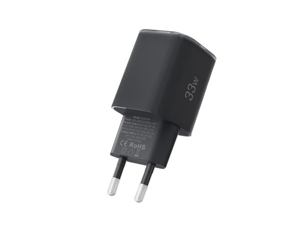 Tech-Protect NCM33W nettverkslader, 2-porter, NETWORK CHARGER PD33W/QC3.0, svart