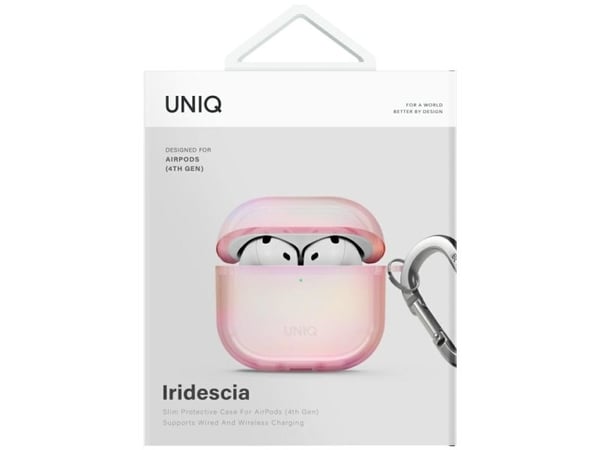 Uniq-etu i UNIQ Iridescia til AirPods 4, rosa prisme