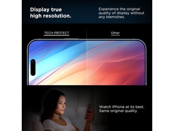 Tech-Protect herdet glass Tech-Protect Quick Set+ 2-pak til iPhone 15 / 16 svart