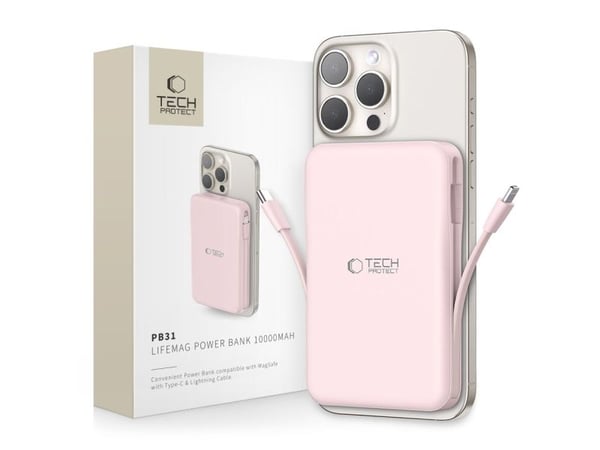 Tech-Protect TECH-PROTECT PB31 LIFEMAG Magsafe powerbank 10000 mAh rosa