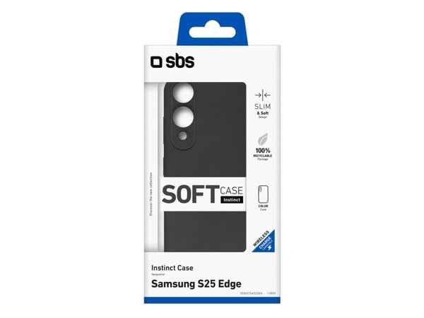 SBS TEINSTSAS25EK, Deksel, Samsung, Samsung Galaxy S25 Edge, 16,9 cm (6.66"), Sort
