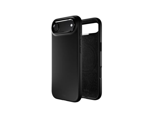Puro Icon Mag Pro flytende silikondeksel for iPhone 17 Air, MagSafe-kompatibelt, med kamerabeskyttelse og aluminiums-knapper - svart