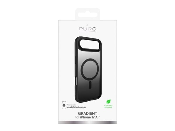 Puro Gradient TPU-deksel kompatibelt med MagSafe for iPhone 17 Air - svart