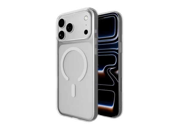 Puro Lite Mag TPU+PC-kompatibelt etui med MagSafe for iPhone 17 Pro Max - gjennomsiktig med hvit ring