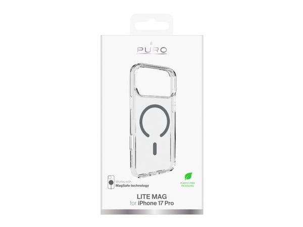PURO PUIPC17P63LITEMDKGR, Suojus, Apple, iPhone 17 Pro, harmaa, läpinäkyvä, läpinäkyvää